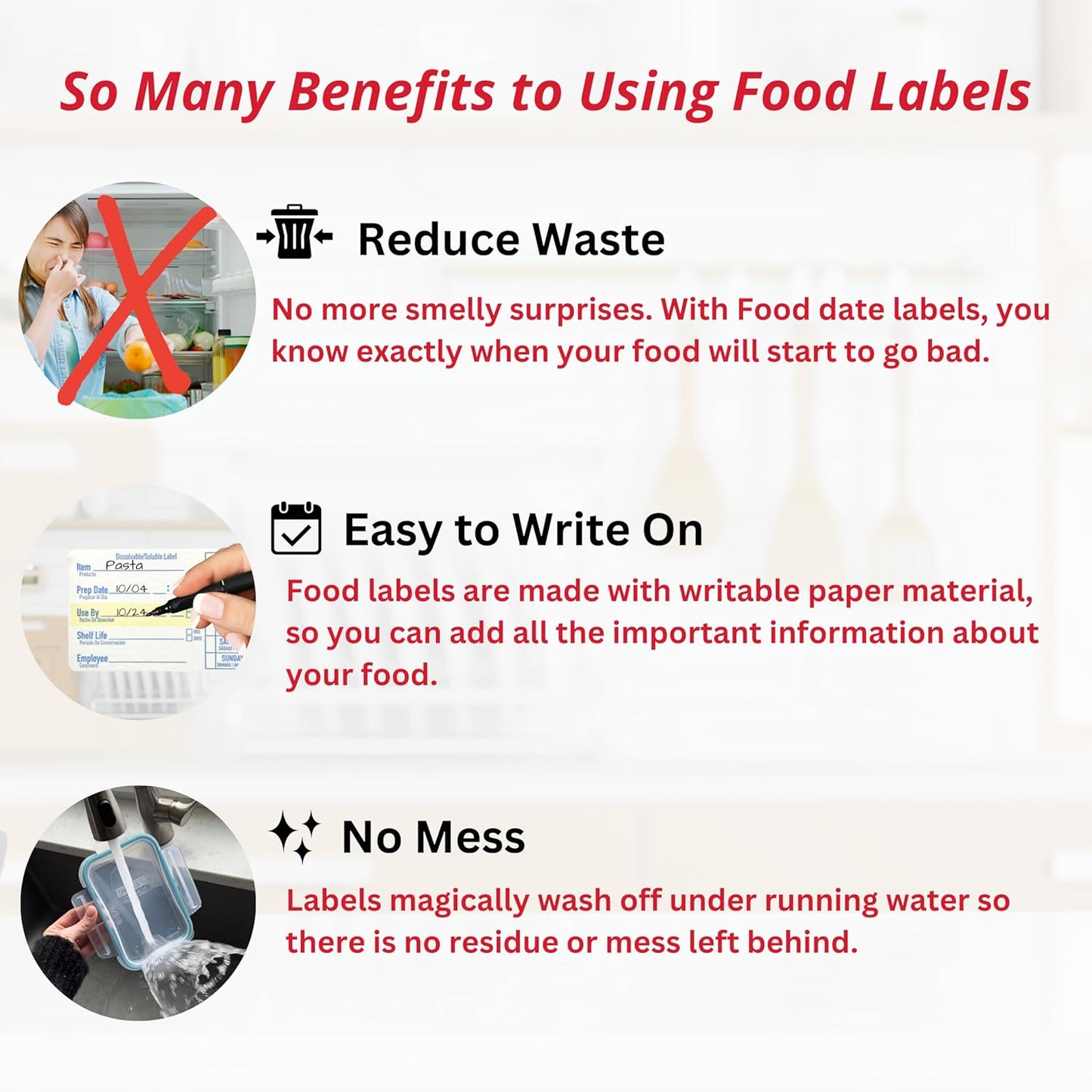 2x3 Dissolvable Food Labels, 1000 Label Stickers, Bottle Labels for Storage Bins, Sticker Labels for Food containers, (1000, Blue)