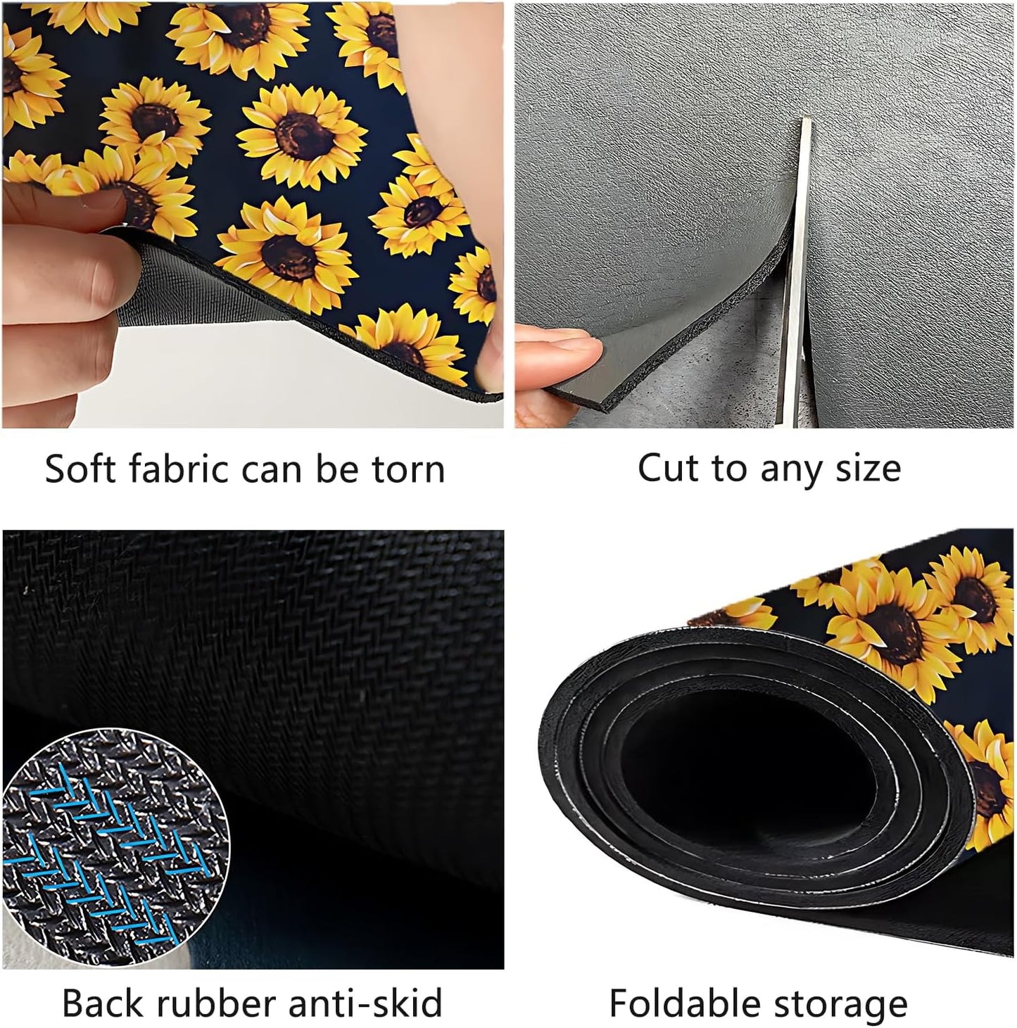 Dish Drying Mat Foldable Fall Kitchen Drying Mat Absorbent Sink Mat Multi-Purpose Coffee Pad Easy To Clean,Kitchen Gadgets,sunflower decor(sunflower) (12inches*16inches)