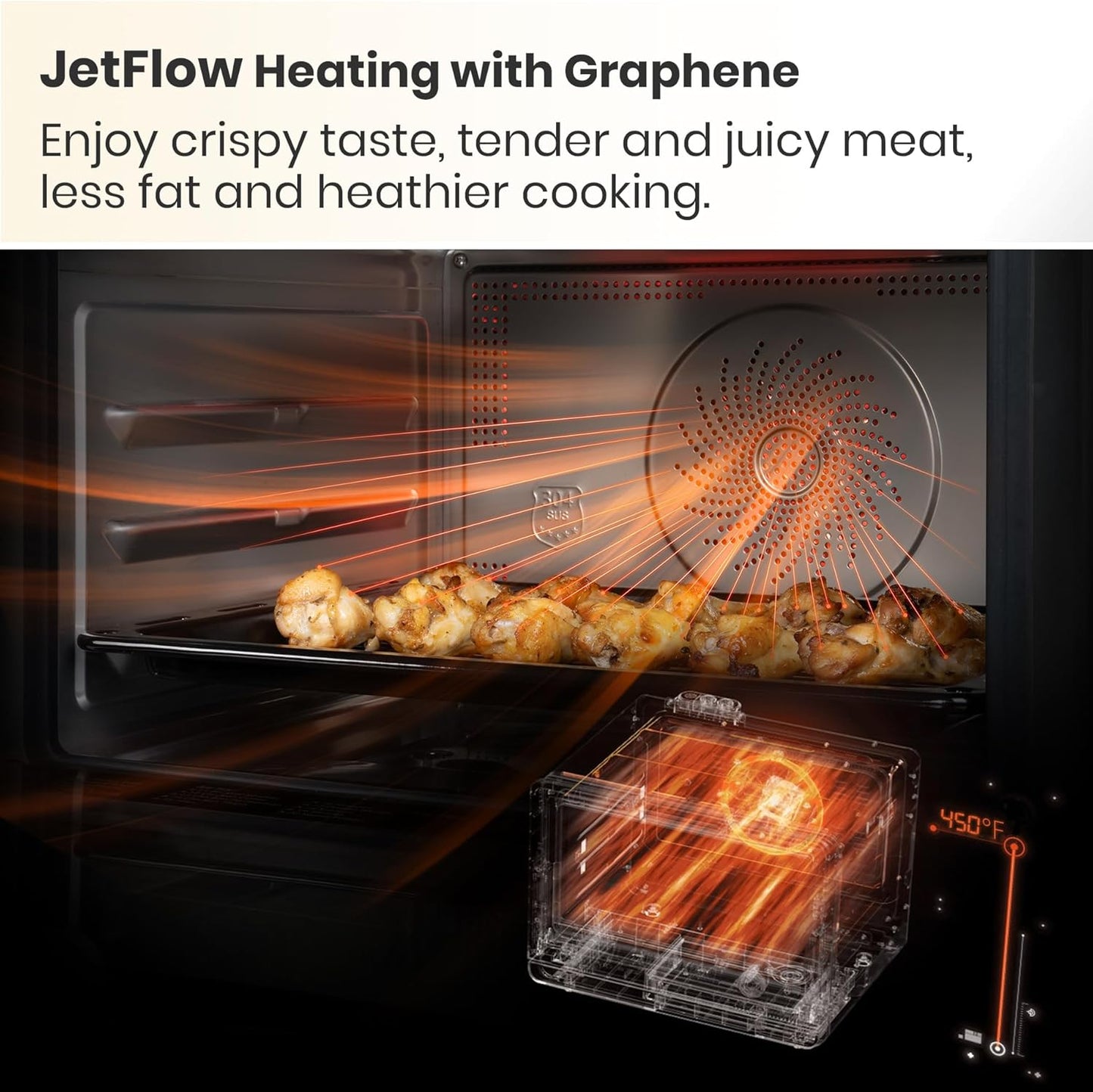 7-in-1 Steam Convection Oven Countertop with Air Fry, Bake, Sous Vide, Ferment, Built-in Recipes | Anti-Scalding, Self Clean, Food-grade Stainless Steel Cavity & Accessories | 1500W