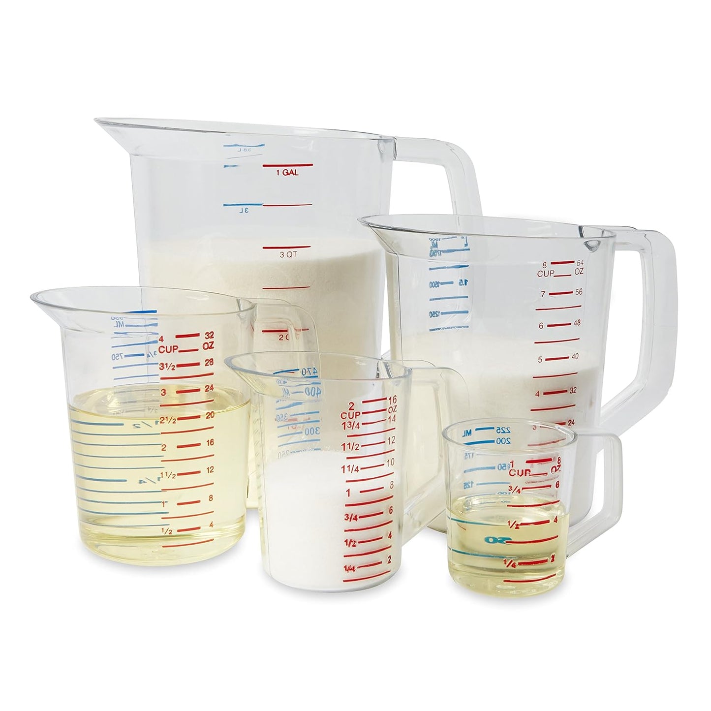 Rubbermaid Commercial Products Bouncer Clear Measuring Cup, 1-Cup /0.25-Quart, Clear, Strong Food Grade, Easy Read for Liquid/Dry Ingredients, for Home/Professional Kitchen