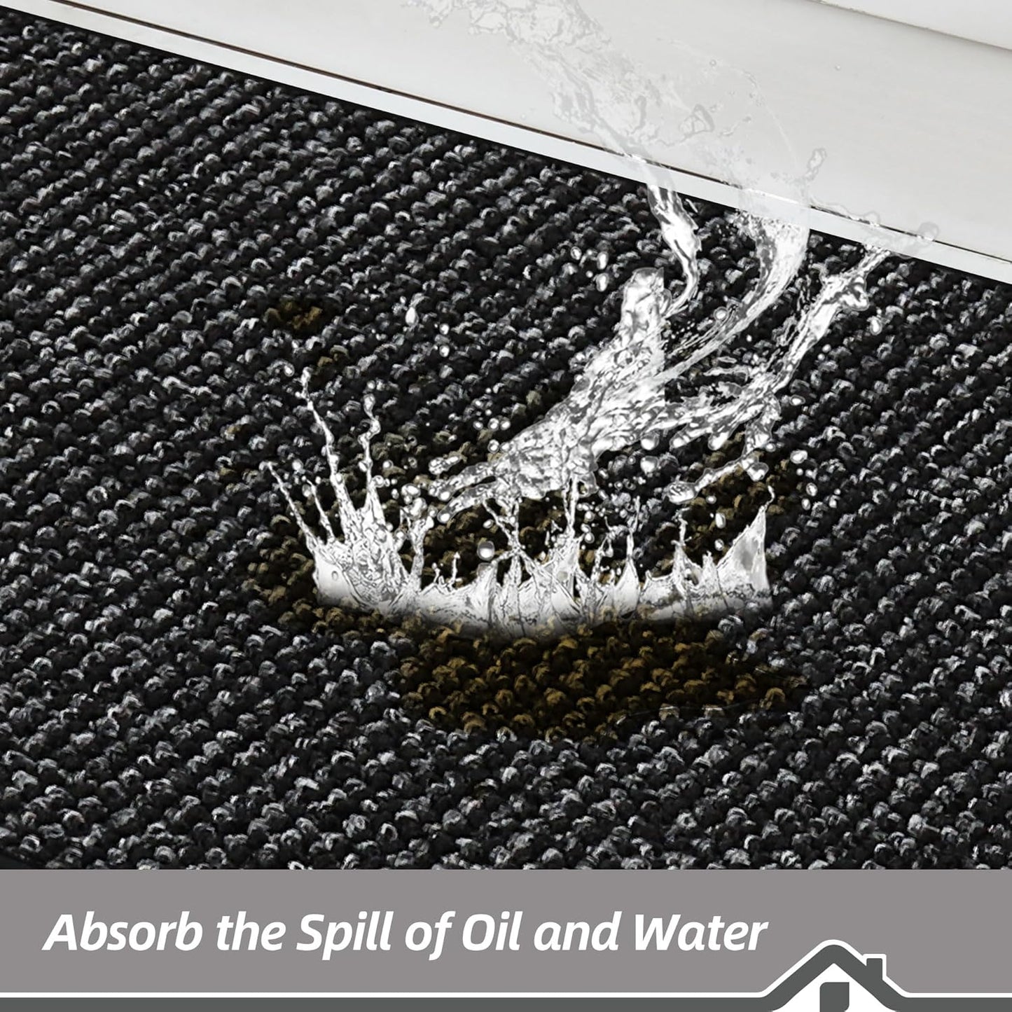 BEQHAUSE Kitchen Rugs 32"x48", Non-Slip Kitchen Mats for Floor, Super Absorbent and Stain Resistant Kitchen Rugs, Machine Washable Rugs for Kitchen, Hallway, Laundry & Sink, Black