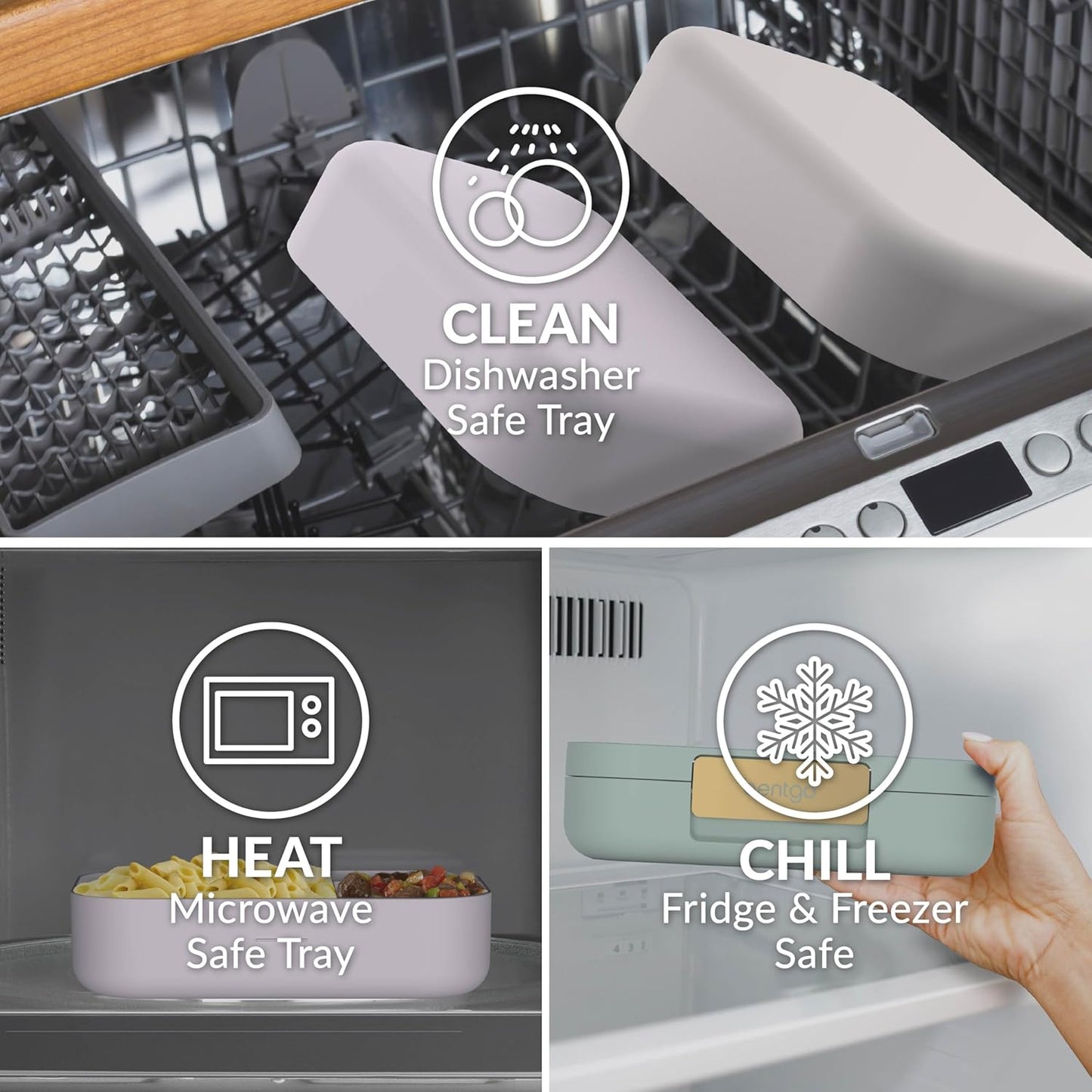 Bentgo Modern - Adult & Teen Bento Lunch Box; 3-4 Compartments, Leak-Resistant, 5.5 Cup Capacity/44 fl oz, Improved Locking Clips, Reusable, BPA-Free, Dishwasher/Microwave Safe Tray (Orchid)