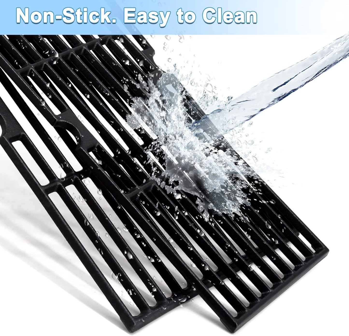 Adviace Grill Grates for Charbroil Performance 2 Burner 463673519 Replacement Parts, Cast Iron Cooking Grate for Char-Broil 463625217, 463625219, G470-0002-W1, G470-0003-W1, G321-0005-W1, G321-0006-W1