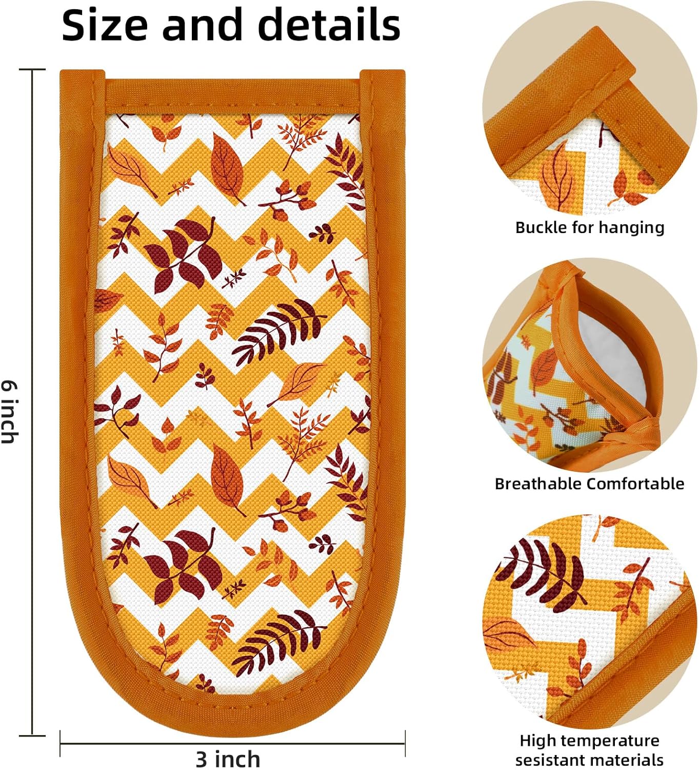 Patelai 8 Pieces Fall Cast Iron Skillet Handle Covers Pan Handle Holder Sleeve Heat Resistant Non Slip Skillet Pot Holders Mitt for Fall Thanksgiving Kitchen Cooking BBQ Baking Cookware, 8 Styles