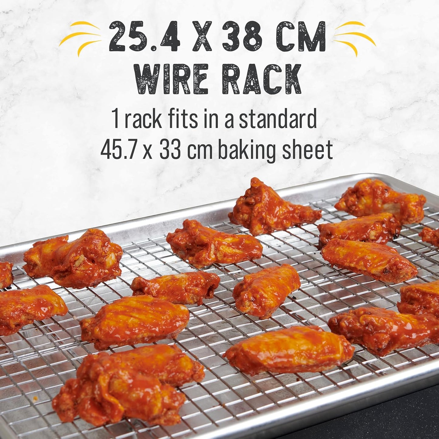 Checkered Chef Cooling Rack for Cooking and Baking - 10" x 15" Set of 2 Stainless Steel, Oven Safe Grid Wire Cookie Cooling Racks