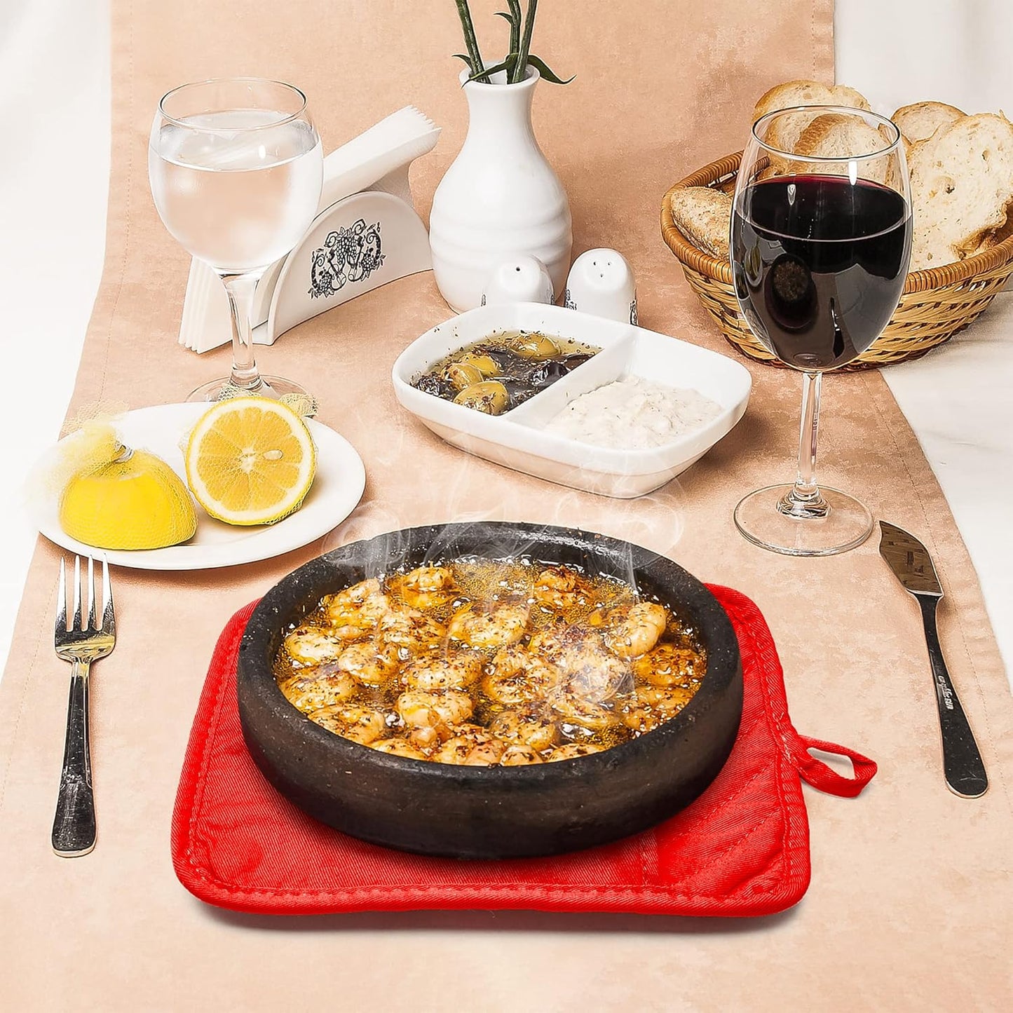 GROBRO7 5Pack Pot Holders for Kitchen Heat Resistant Cotton Potholder Multipurpose Hot Pads Machine Washable Oven Mitts with Pocket Potholders for Baking and Cooking 8.9 x 6.9 in Red Green