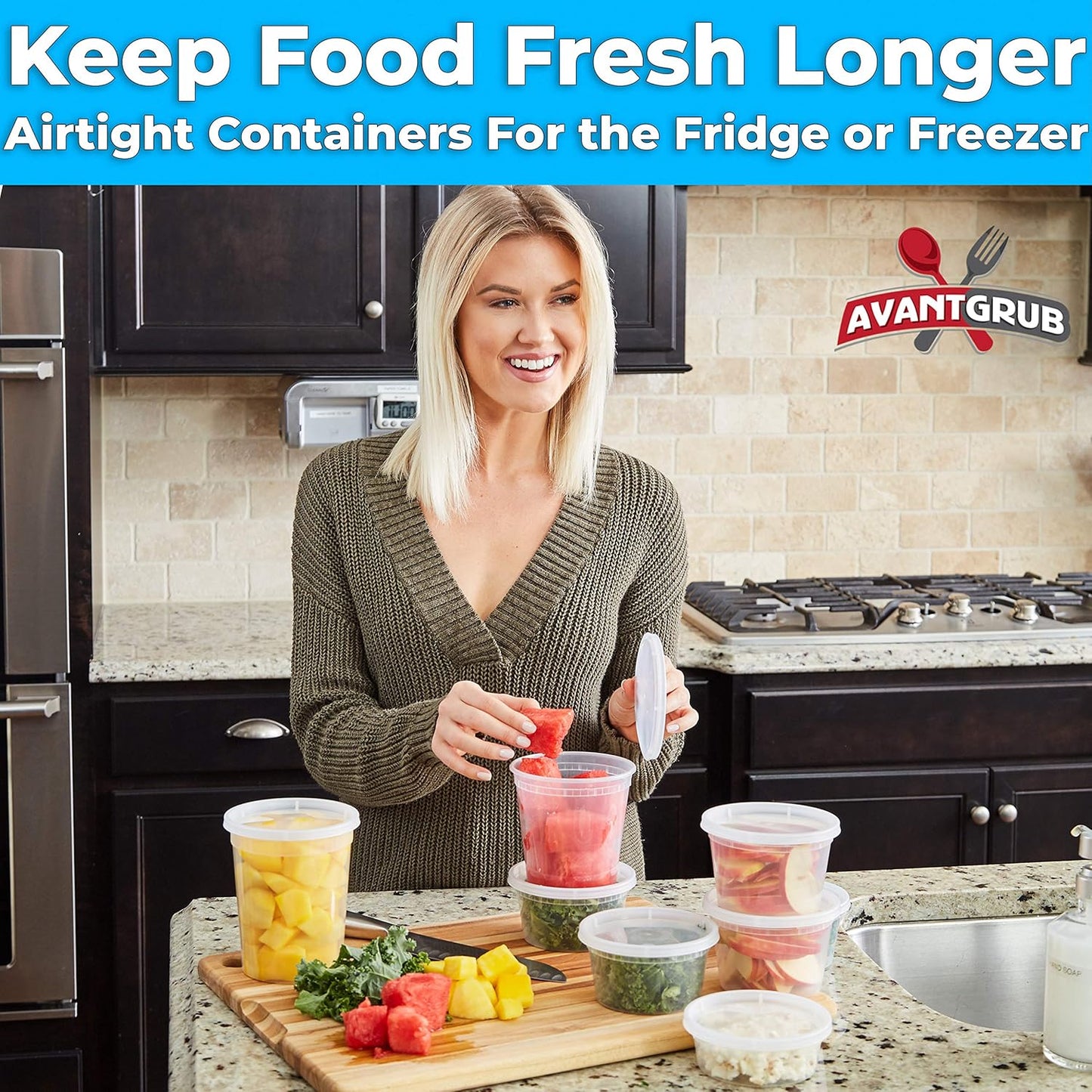 Deli-Grade BPA-Free 16oz Plastic Containers with Lids 24ct. Leakproof Microwavable Portion Container for To-Go Orders, Food Prep and Storage. Reusable Takeout Cups for Restaurant, Cafe and Catering.