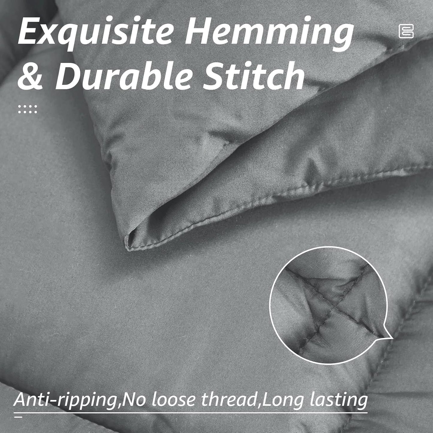 HYLEORY All Season Queen Size Bed Comforter - Cooling Down Alternative Quilted Duvet Insert with Corner Tabs - Winter Warm - Machine Washable - Light Grey