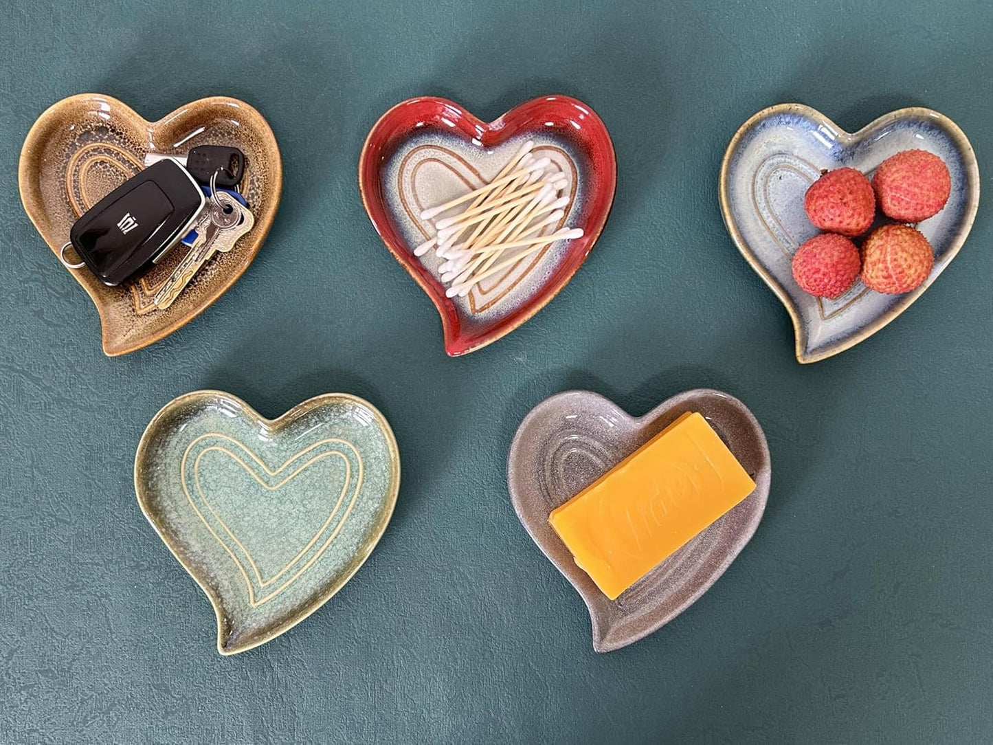 Ceramic Spoon Rest for Stove Top, Heart Cute Spoon Rest for Kitchen Counter, Cooking Spoon Holder for Kitchen Counter, Utensil Rest Spatula Rest Ladle Holder Tong Rest (Retro Leopard Print)