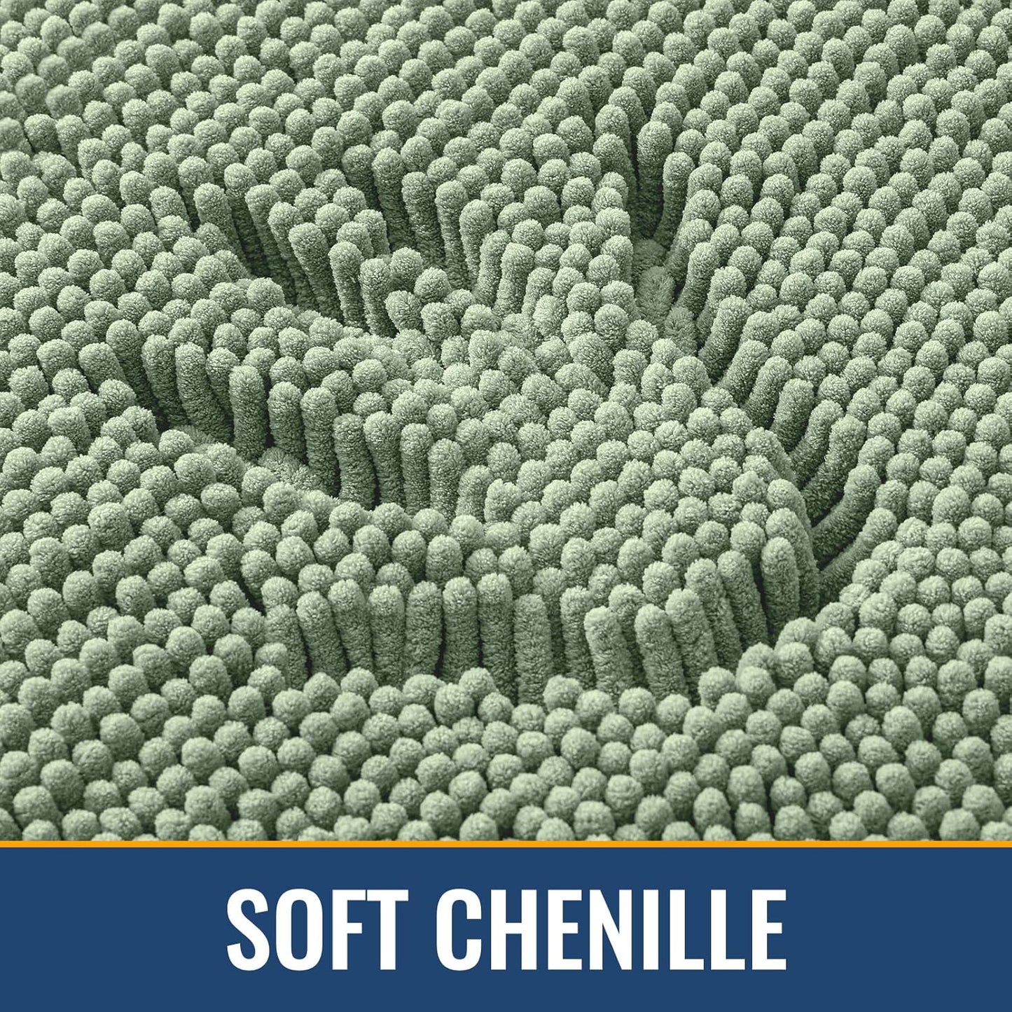 Arotive Bathroom Rugs 47x24, Extra Soft Absorbent Shaggy Chenille Bath Rugs, Machine Washable Rubber Backing Non-Slip Bath Mats for Bathroom Floor Tub and Shower, Home Decor Accessories, Sage Green