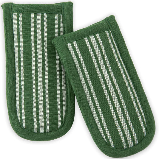 Sticky Toffee Pan Handle Covers 2-Pack – 3x6 in Green Heat Resistant Sleeves for Cast Iron Skillets and Hot Pots, Oeko-Tex Cotton Grip Holders