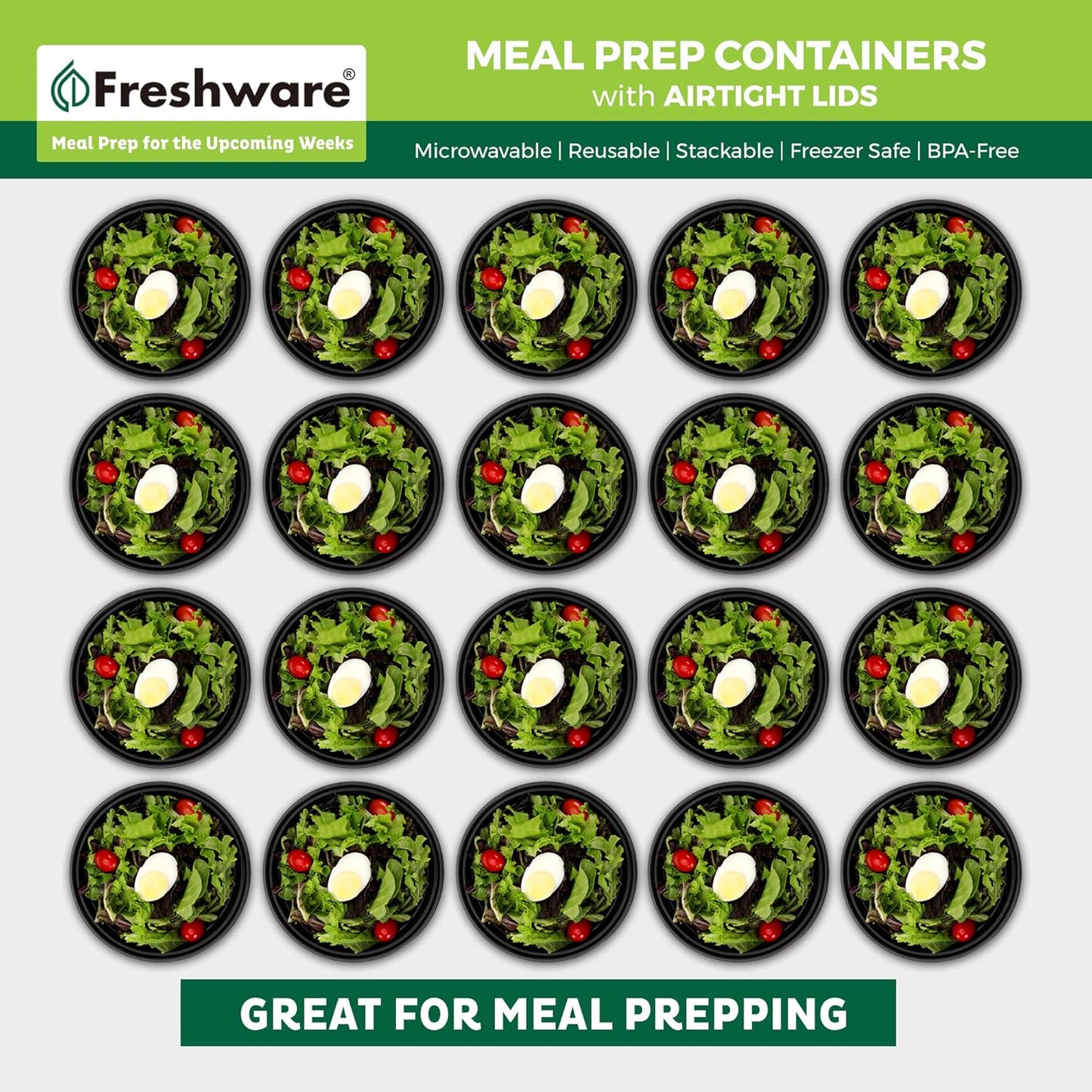 Freshware Meal Prep Containers with lids [150 Pack] Food Storage Containers, Bento Box, BPA-Free, Stackable, Microwave, Dishwasher, Freezer Safe, 32 Oz