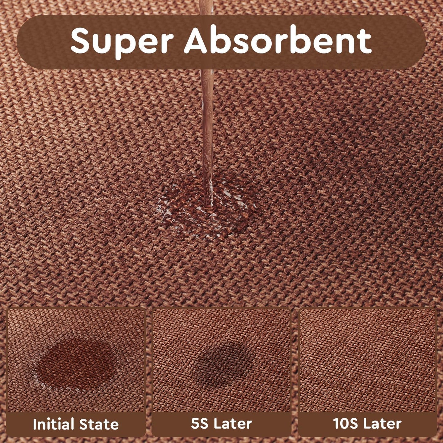 tchdio Kitchen Mats for Floor, Rubber Backed Kitchen Rugs Non Slip Washable, Superior Absorbent Kitchen Runner Rug Easy to Clean, Comfort Kitchen Floor Mat Front of Sink (Burnt Orange, 20" × 47")