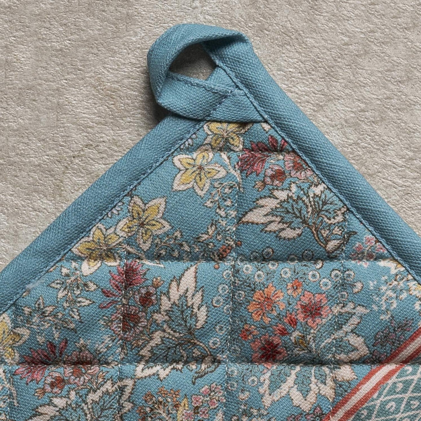 Maison d' Hermine Pot Holders 100% Cotton Heat Resistant Potholders 8" x 8" Hot Pads with Loop BBQ, Cooking, Baking, Grilling, Kitchen, Handling Hot Pans Spring/Summer (Pack of 1, Marquise)