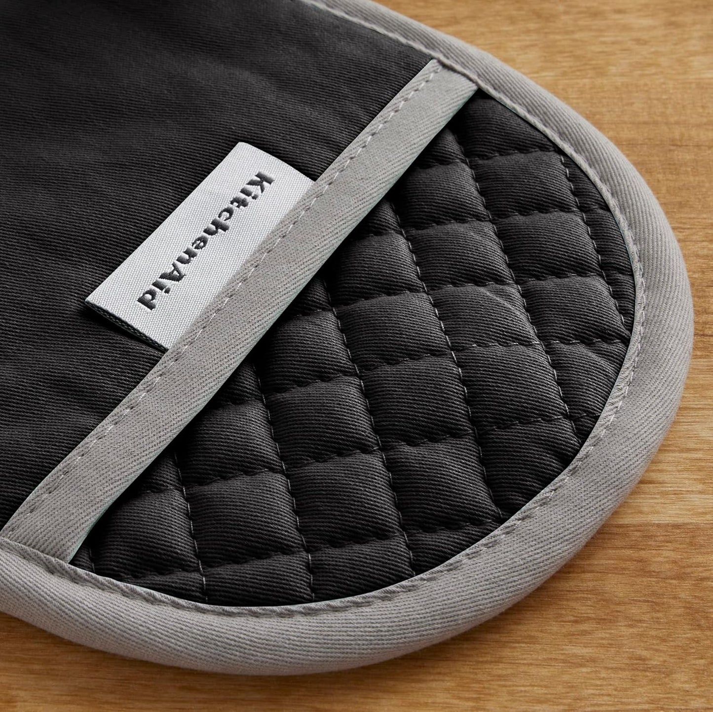 KitchenAid Asteroid Pot Holder 2-Pack Set, Black, 6.5"x10"