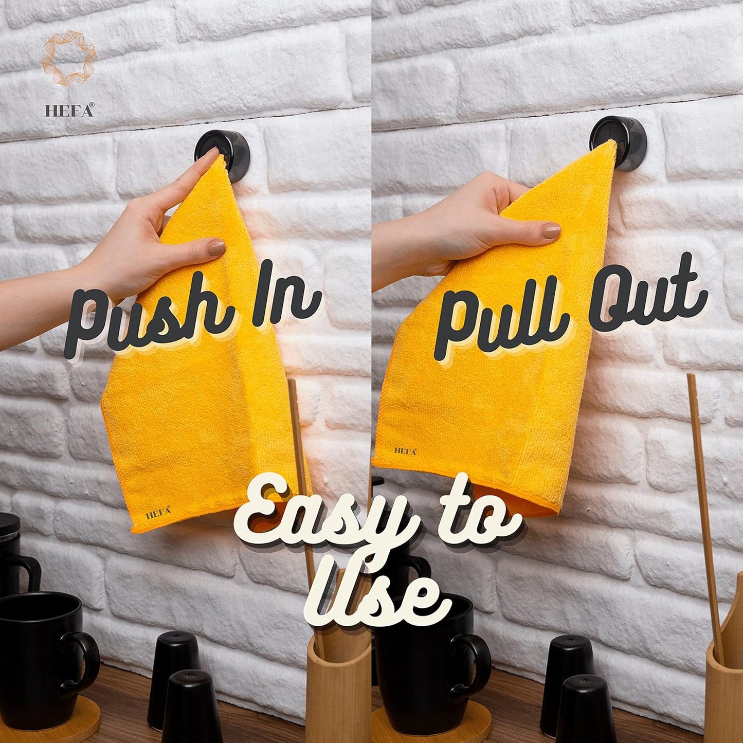 HEFA Kitchen Towel Hooks, 8 Pack Eco Dish Holder, Hand Towel Organization Gadgets