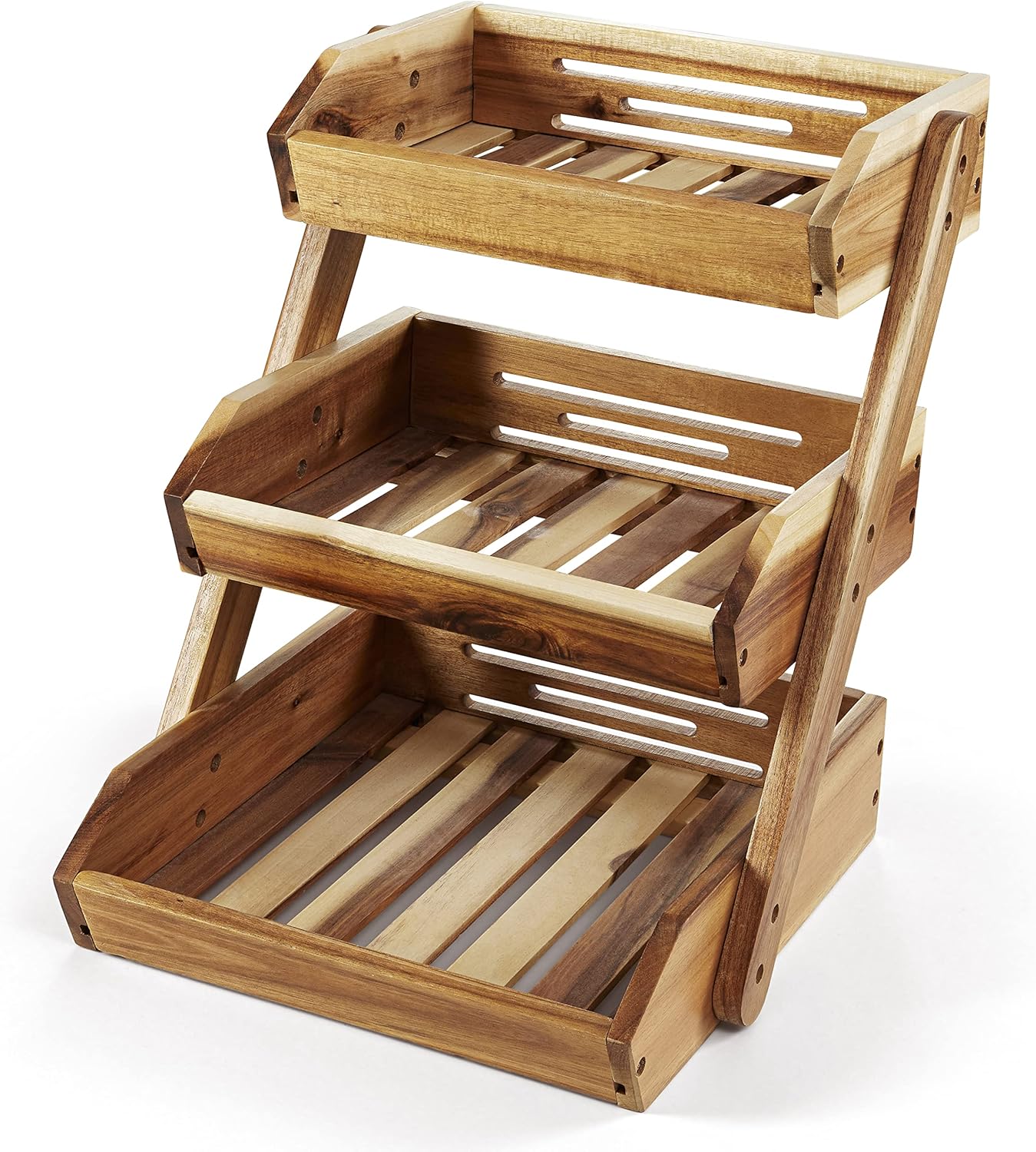 3-Tier Fruit Basket for Kitchen - Durable, Multifunctional, Large Capacity Fruit & Veggie Stand with Snack Organizer