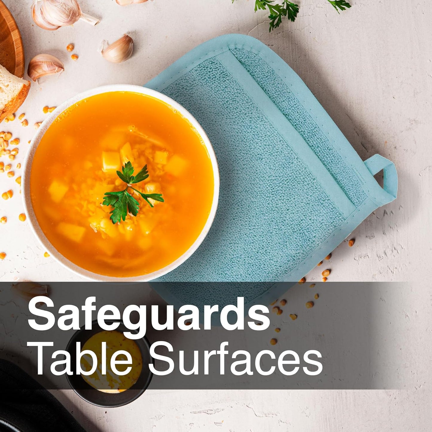 RITZ Terry Pocket Mitt & Hot Pad: Unparalleled Heat Resistant, Durable 100% Cotton – Ergonomically Designed for Optimal Grip – Easy-Care Machine Washable – 2-Pack, Dew