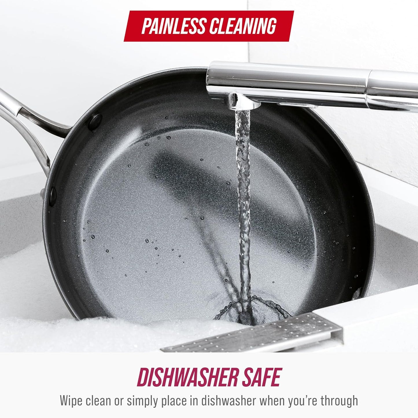 Blue Diamond 10 Piece Nonstick Cookware Set, Diamond Ceramic Pots & Pans, Dishwasher & Metal Utensil Safe, Non Toxic PFAS-Free, Kitchen Cooking Sauce & Saute Pans, Oven & Broiler to 600F, Pink