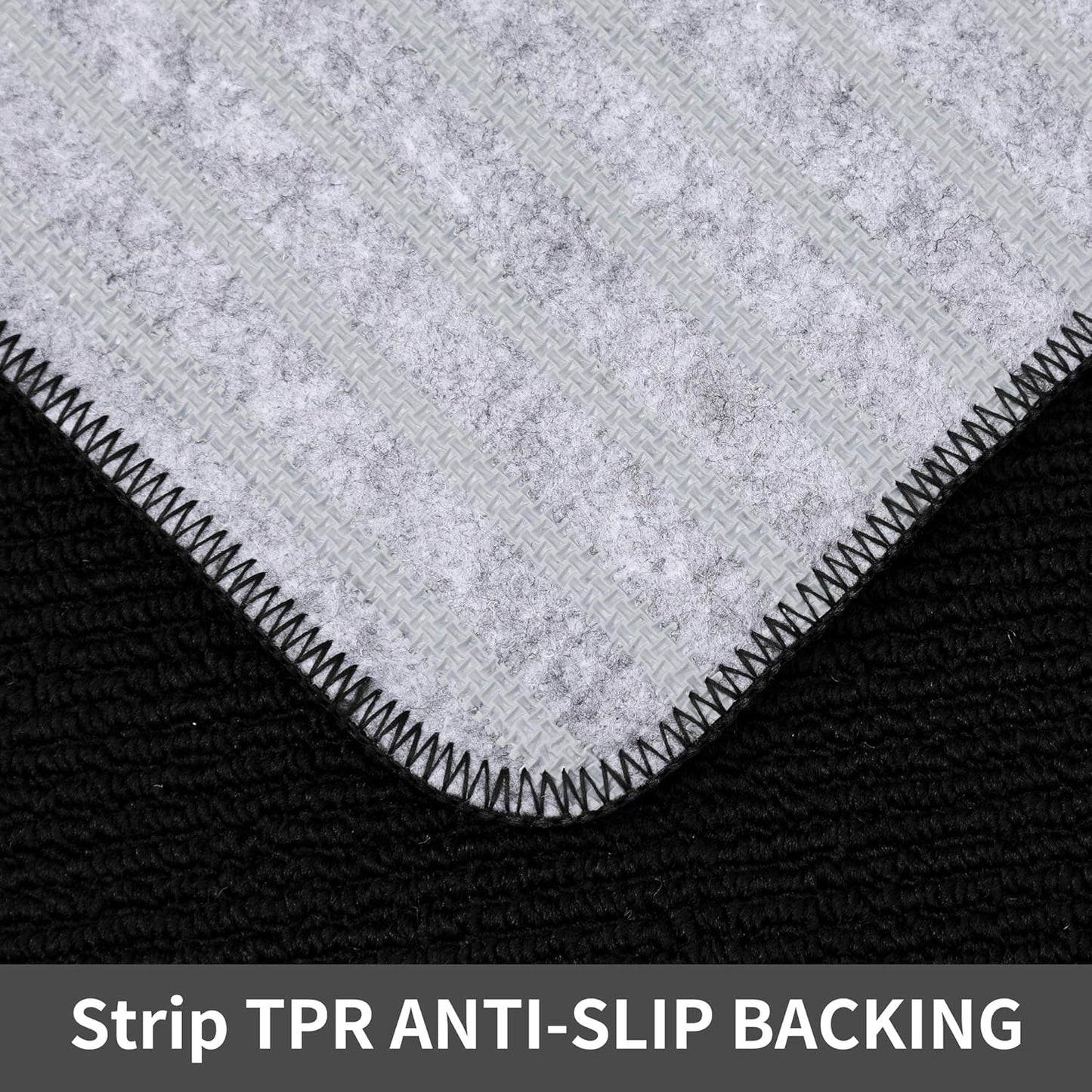 COSY HOMEER 24x35 Inch/24X60 Inch Kitchen Rug Mats Made of 100% Polypropylene Strip TPR Backing 2 Pieces Soft Kitchen Mat Specialized in Anti Slippery and Machine Washable,Black