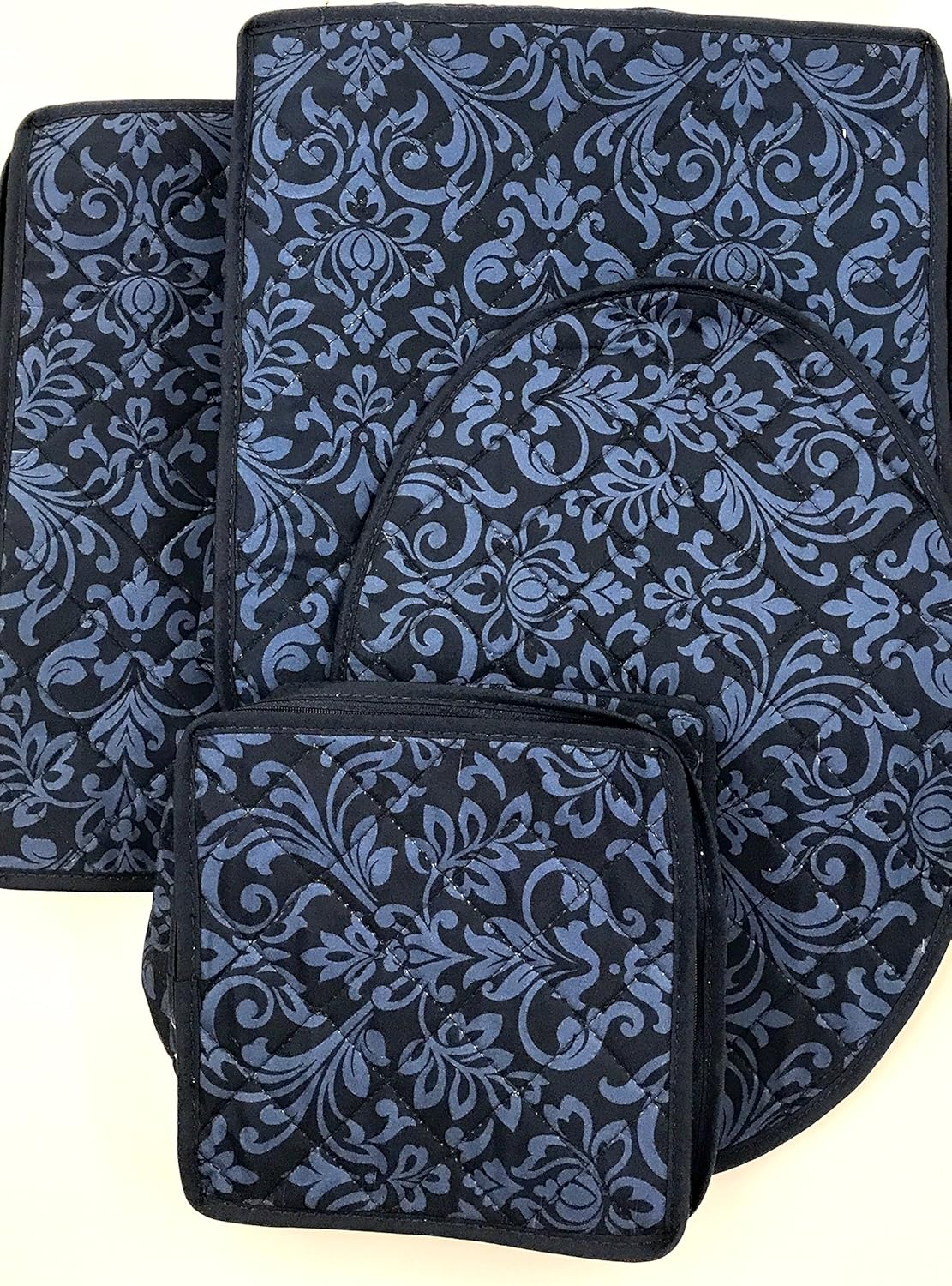 8-Piece Storage Containers Set – China, Navy, Quilted, Stackable Dish & Plate Protectors – Glass & Dinnerware Organizer Lids – Kitchen Storage for Meal, Tupperware, Glass Containers & Food Storage